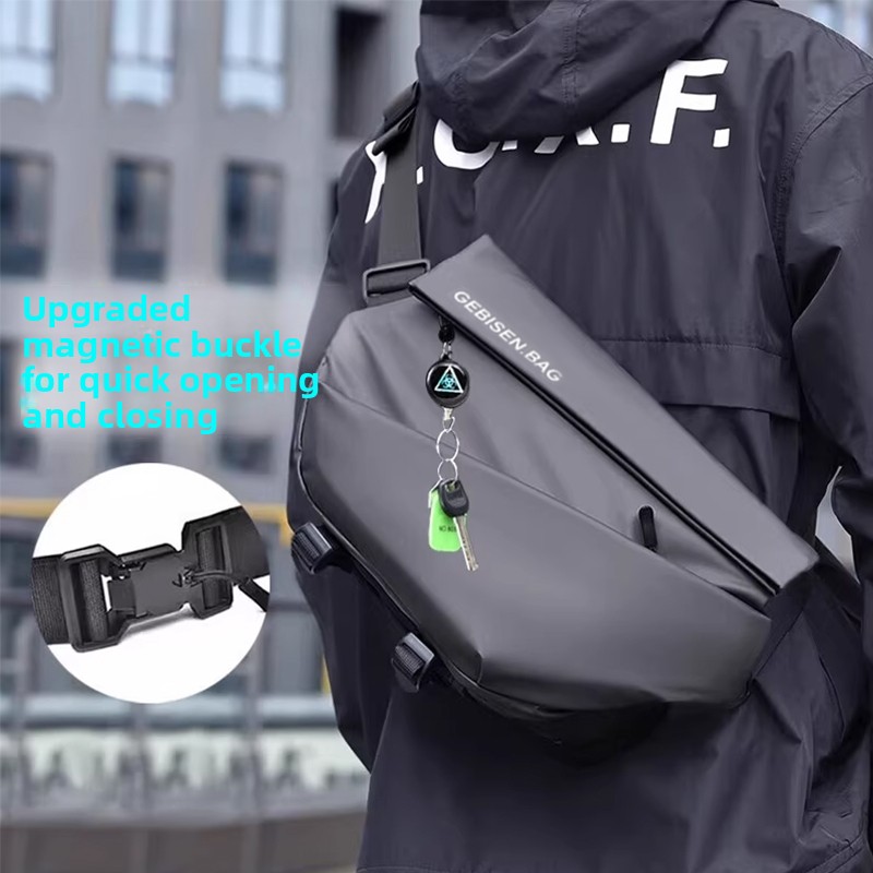 Cycling Commuting - Tas Selempang Pria dengan Gesper Magnetik,