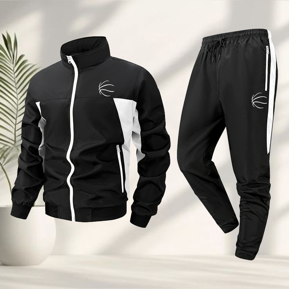 Cycling Commute Jacket - Setelan Olahraga Kasual Bergaris Kreatif Pria